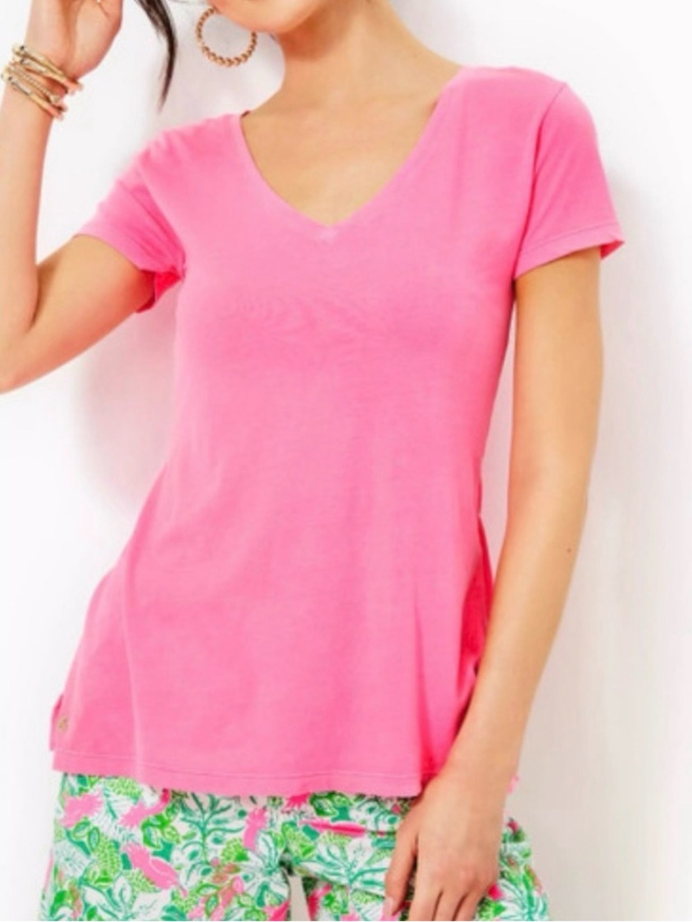 NWT Lilly Pulitzer Meredith Tee Shirt Size Medium Havana Pink